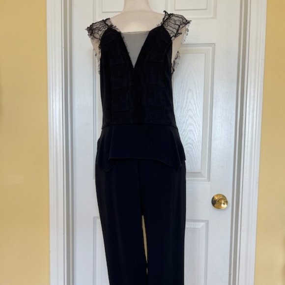 THAKOON black lace jumpsuit size 4